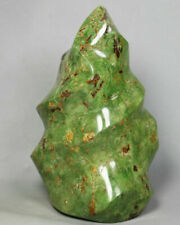 2.81lb Natural GREEN OPAL Gemstone CRYSTAL Freeform Flame Statue Reiki  Standup picture