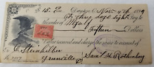 1899 Cancelled Check Greenville Bank Ohio Mayer Stationary Dayton Eagle Graphic picture