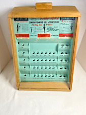 Vintage STANLEY Screw-Mate Combination Wood Drill Bits Counter Store Display USA picture