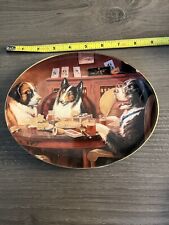 Franklin Mint Heirloom Collection Of 6 High Stakes Poker Dogs And Wall Mounts. picture