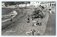 c1950's Scene at Sand Beach Mazatlan Sinaloa Mexico RPPC Photo Postcard picture