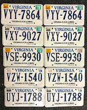 Bulk Lot of 5 Pairs of Virginia License Plates .... VIRGINIA IS FOR LOVERS picture