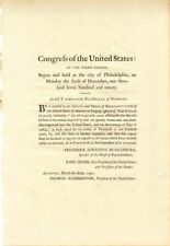 Congress of the United States; at the Third Session signed in type by Geo Washin picture