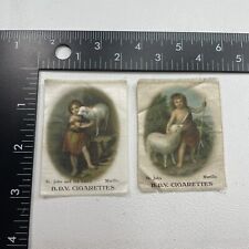 Vtg BDV Cigarettes Old Masters Tobacco Silk Lot Of 2 ST. JOHN AND LAMB + 1 27H2 picture