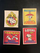Lot of 4 Snoopy for President Stickers - Vintage 1980's picture