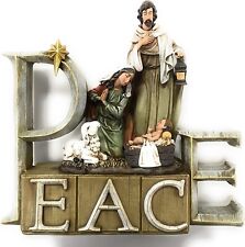 Peace Holy Family Nativity 9 x 8 Inch Resin Tabletop Nativity Scene Figurine picture
