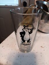 Vintage 1980s Hamm's Beer Bear Black White Pint Glass.  Hard To Find.  Perfect picture