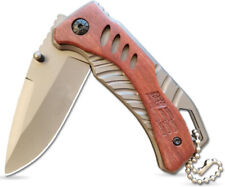 Multi-tool Survival Knife with Keychain Lightweigt Outdoor Camping w/Wood Handle picture