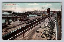 Montreal-Quebec, Aerial Of The Harbor, Antique, Vintage 1910 Souvenir Postcard picture