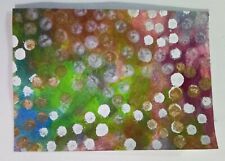 ACEO Dots Metallic Art Rainbow Purple Gold Pink Bokeh Signed abstract Colorful picture