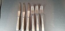 Vintage MCM Stainless by Imperial Flatware 3 Knives 3 Forks 1970's Atomic picture