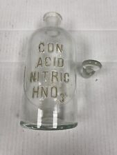 VINTAGE CON ACID NITRIC HNO3 APOTHECARY BOTTLE with STOPPER - CHEMICAL picture