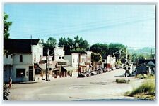 1960 Looking North Down Main Street Fishing Beulah Michigan MI Unposted Postcard picture