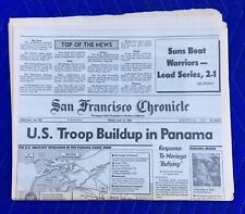 U.S. TROOPS BUILDUP IN PANAMA New Newspaper NORIEGA May 12, 1989 SF Chronicle picture