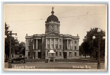 Crowley Louisiana LA RPPC Photo Postcard Court House Building Car Scene c1910's picture