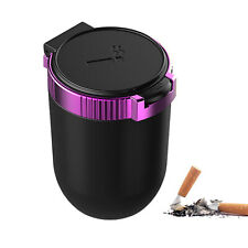 Car LED Light Up Ashtray Smokeless Ash Cigarette Cylinder Holder Cup Purple picture