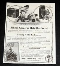 1914 OLD MAGAZINE PRINT AD, SENECA CAMERAS HOLD THE SECRET, FOLDING ROLL FILM picture