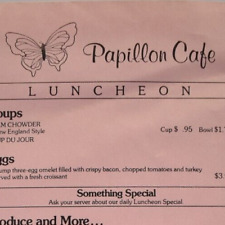 Vintage 1980s Papillon Cafe Restaurant Luncheon Menu St Louis Missouri picture