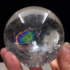 72mm Rainbow NATURAL CLEAR QUARTZ CRYSTAL SPHERE BALL HEALING GEMSTONE + stand picture