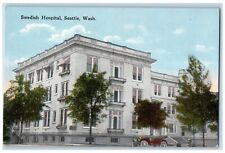 c1910 Swedish Hospital Building Classic Car Trees Seattle Washington WA Postcard picture