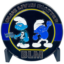 DL4-13 Blue Lives Matter Thin Blue Line Challenge Coin Police LEO 1st Responder picture