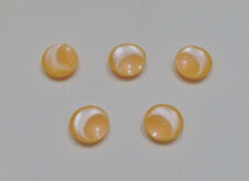 Set 5 Vintage Small Golden Yellow Swirl Shank Buttons 1/2