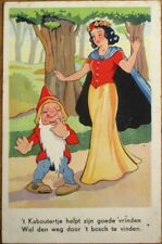 Snow White & Dwarf 1941 Disney Postcard w/Dutch Text - Netherlands picture