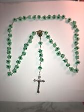 Catholic ROSARY-Light Green Rose Flower bead with St. Jude as center  & Crucifix picture