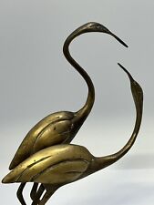 Vintage Brass Bird Heron Crane Flamingo Figurine Solid Base picture