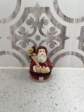 Vintage Porcelain Hinged Trinket Box Santa Christmas Villeroy &Boch Holiday 3.5