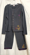 Women's Vintage Disney Store Winnie The Pooh 2 Piece Embroider Outfit M Gray picture