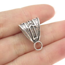 SUNWEST Old Pawn 925 Sterling Silver Vintage Southwestern Tribal Pendant Bail picture
