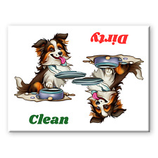 AUSTRALIAN SHEPHERD DOG Clean Dirty DISHWASHER MAGNET picture