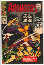 Avengers #34 1966 Marvel Comics 4.0 VG KEY 1ST LIVING LASER DON HECK COVER picture
