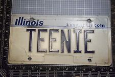 LATE 1990s TEENIE ILLINOIS VANITY LICENSE PLATE DECOMISSIONED DOT AUTO 83 TO 00 picture