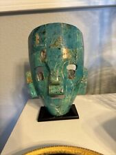Mexican Mayan Aztec Death Burial Mask Mosaic Art Sculpture picture
