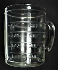 Vintage~HAZEL ATLAS~Clear~GLASS~Embossed~DRY GOODS~Measuring~CUP~No Spout~EC picture