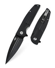 Bestech Fin Folding Knife Black G10 Handle 14C28N Plain Edge Black BG34A-3 picture