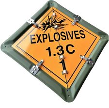18.5” Full Metal EXPLOSIVES 1.3C US Military Placard Ordinance Truck Hazard Sign picture