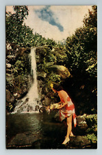 HI- Hawaii, Hawaiian Waterfall, Scenic Outside View, Vintage Postcard picture