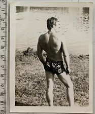 Shirtless Man Beefcake Physique Young Guy Affectionat Gay Interest Vintage Photo picture