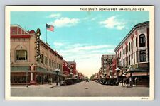 Grand Island NE-Nebraska, Third Street Looking West, Antique, Vintage Postcard picture