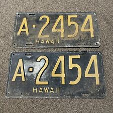 Vintage Set of 1951 Hawaii Car License Plates - Rare Matching Set picture