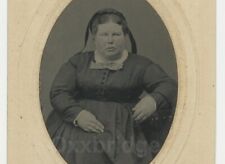 Amish, Mennonite Woman 1864 Thick Chunky Heavy Set Fat Obese Maternal Tintype picture
