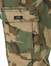 Men's Wrangler Camo FLEX Cargo Pants Relaxed Fit Tech Pocket ALL SIZES 32 TO 54 picture