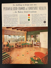 Sealex VTG 1940s Print Add 10x13 Mid Century Furniture Bamboo Linoleum picture