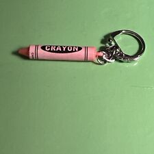 Vintage Pink Crayon Keychain Key Ring Chain picture