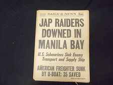 1941 DECEMBER 30 NEW YORK DAILY NEWS - JAP RAIDERS DOWNED IN MANILA BAY- NP 2091 picture