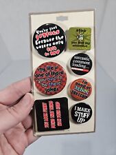 Vintage Button Pin Set Sarcasm Funny picture