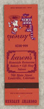 Vintage Matchbook Cover: Karen’s Country Kitchen- Louisville, Colorado  picture